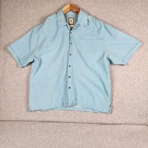 Jamaican Jaxx Shirt Mens Extra Large Teal 100% Silk Beachcore